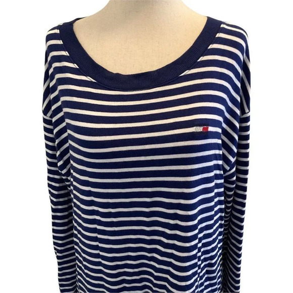 Tommy Hilfiger Women's Blue and White Striped Tunic Size Medium Nautical - Picture 5 of 10